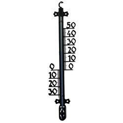 Talen Tools Buitenthermometer voor tuin / buiten 65 x 9 x 2 cm - Zwart