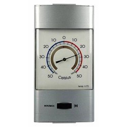 Talen Tools thermometer min/max voor in kas - metaal - 32 cm - Buitenthermometers
