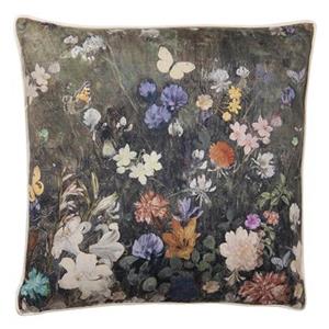 Clayre & Eef Sierkussen 45x45 cm Groen Synthetisch Vierkant Bloemen