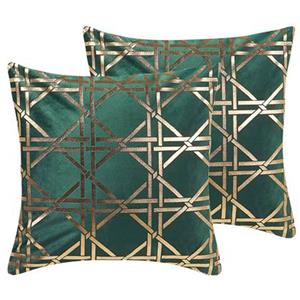 Beliani CASSIA Set van 2 kussens groen