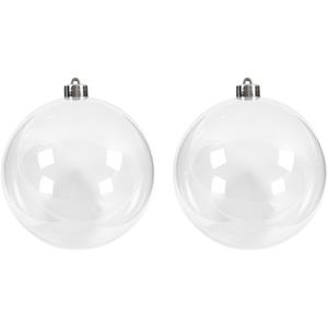 2x Transparante DIY kerstballen 13,5 cm -