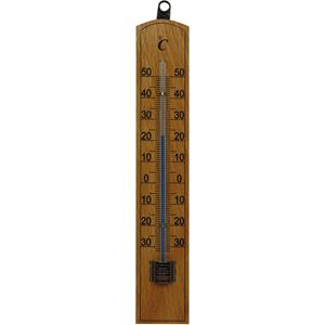 Thermometer buiten hout 20 x 4 cm -