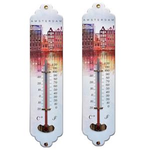 Set van 2x Amsterdams design thermometers voor binnen en buiten -