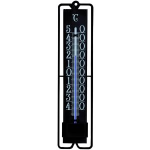 Express Buitenthermometer kunststof Novelli zwart 19.5 cm
