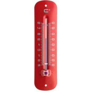 Express Metalen thermometer 19 cm rood voor gebruik binnen en buiten