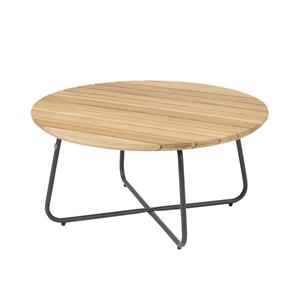 4 Seasons Outdoor Verdi lounge tuintafel 73 cm  H35 cm rond aluminium teak