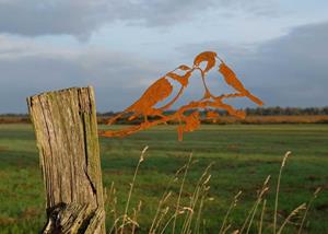 Artbizniz Geluksvogel Mezen paartje - Roest Metaal