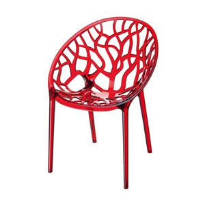 Industrielemeubelshop Tuinstoel Crystal rood transparant kunststof