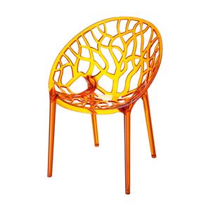 Industrielemeubelshop Tuinstoel Crystal oranje kunststof