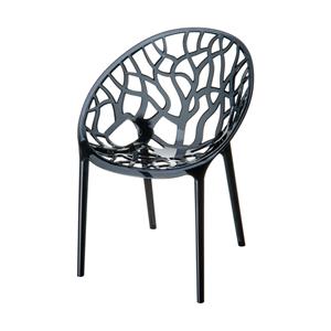 Industrielemeubelshop Tuinstoel Crystal zwart transparant kunststof