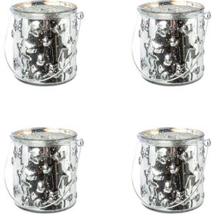 Creativ deco Windlicht Kerst versiering (4 stuks)