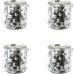 Creativ deco Windlicht Kerst versiering (4 stuks)