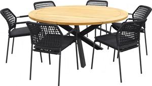 Taste by 4 Seasons Taste Diningset Barista antraciet Prado Teak-Anthracite 160 cm