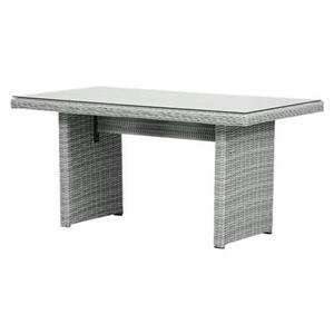 Hioshop Vinor tuintafel 141,5 x 76 cm, met glasplaat, zand.