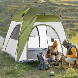 Outsunny bivak tent, lichtgewicht, waterdicht, eenvoudig op te zetten, ideaal voor 2-3 personen, 195 x 240 x 240 cm, grijs | Aosom.nl