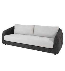 4 Seasons Outdoor Saint-Tropez 3-zits lounge bank met 3 kussens antraciet