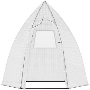 Outsunny mini kas, ideale winterbescherming voor planten, met roldeur, eenvoudig te monteren, 160 x 138 x 180 cm, wit | Aosom.nl