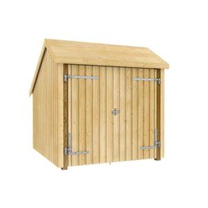 Plus Danmark Fietsenstalling met dubbele deur 5,7 m2 onbehandeld 248 x 229 x 250 cm