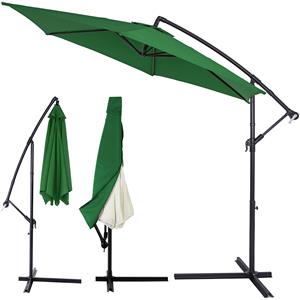 Kingsleeve Zweefparasol Groen Aluminium Ø330cm met Parasolhoes