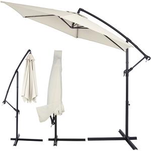 Kingsleeve Zweefparasol Groen Beige Ø330cm met Parasolhoes
