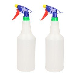 Forte Plastics 2x stuks waterverstuivers/spuitflessen 1 liter Transparant