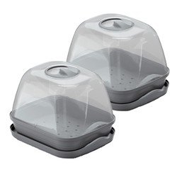 Prosperplast 3x stuks kweekbakjes/kweekkasten Grijs
