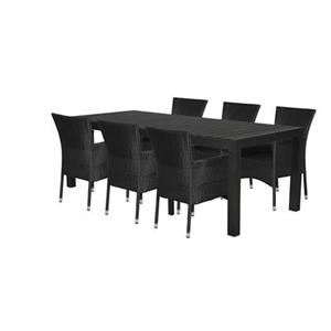 Hioshop Grup tuinmeubelset 1 tafel met 6 stoelen.