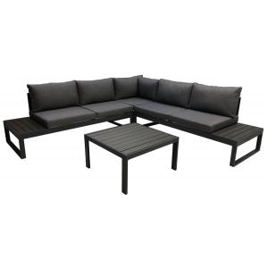 Express Sirmione aluminium loungeset - Aluminium Textiel - Antraciet Grijs