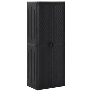 VIDAXL Gartenschrank Schwarz 65x45x172 Cm Pp Rattan