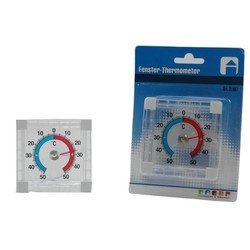 Binnen/buiten/tuin raam thermometer zelfklevend 8 x 8 cm - Raamthermometer - Buitenthermometers