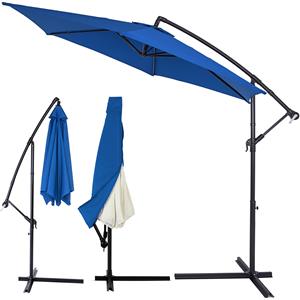 Kingsleeve Ampelschirm Blau Alu Ø330cm UV-Schutz 40+ + Abdeckung