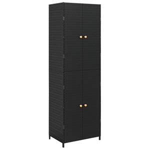 vidaXL Fächerschrank »Gartenschrank Schwarz 59x40x180 cm Poly Rattan« (1-St)