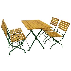 Express Salzburg houten tuinset - Robina hout Platstaal - Bruin Groen