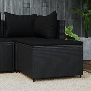 Vidaxl Gartenhocker Mit Kissen Schwarz Poly Rattan