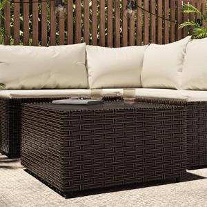 VIDAXL Garten-couchtisch Quadratisch Braun 50x50x30 Cm Poly Rattan