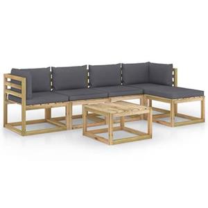 VIDAXL 6-tlg. Garten-lounge-set Mit Kissen Imprägniertes Kiefernholz