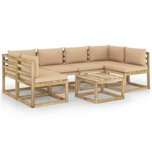 VidaXL 7-delige Loungeset met kussens geÃ¯mpregneerd grenenhout