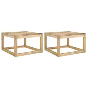 Tuintafels 2 st pallet 60x60x36,5 cm geÃ¯mpregneerd grenenhout