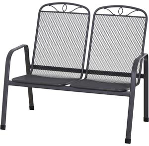 SIENA GARDEN Gartenbank Elda, 2er Bank, Streckmetall matt-anthrazit