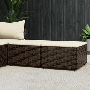 Vidaxl Gartenhocker Mit Kissen 2 Stk. Braun Poly Rattan