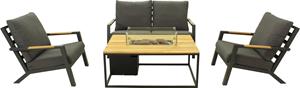 Relax Sofaset Andorra Teak Grey Matt - Royal Grey Cosiloft 120 cm 4-delig