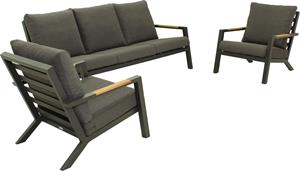 Relax Sofaset Andorra Teak Grey Matt - Royal Grey 3-delig