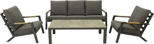 Relax Sofaset Andorra Teak Grey Matt - Royal Grey Santiago 4-delig