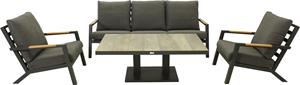 Relax Sofaset Andorra Teak Grey Matt - Royal Grey Prato TP001 4-delig