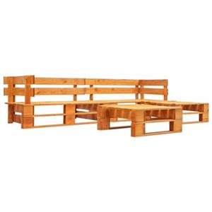 VidaXL 4-delige Loungeset pallet hout honingbruin