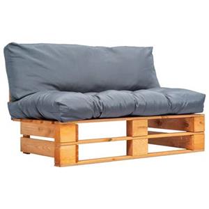 VIDAXL Garten-palettensofa Mit Grauen Kissen Kiefernholz