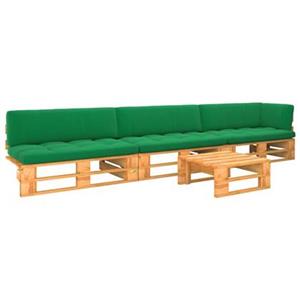 VIDAXL 4-tlg. Paletten-lounge-set Honigbraun Kiefernholz Imprägniert