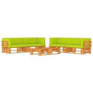 vidaXL 6-delige Loungeset pallet honingbruin geïmpregneerd grenenhout