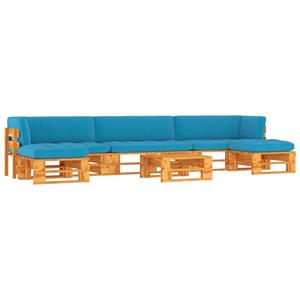 VIDAXL 6-tlg. Paletten-lounge-set Honigbraun Kiefernholz Imprägniert