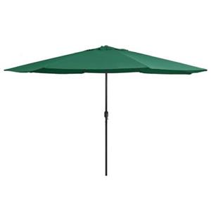 vidaxl Parasol met metalen paal 390 cm groen